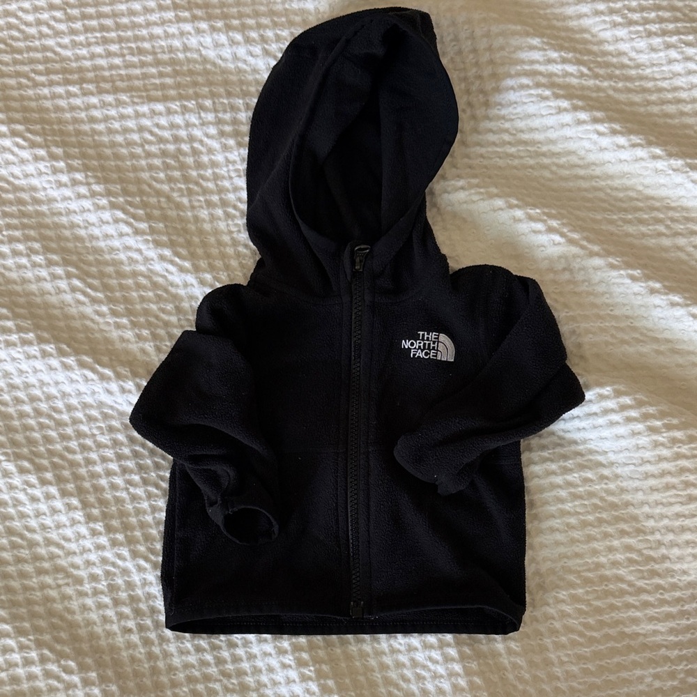 The North Face Kids Black Zip-Up Hooded Fleece